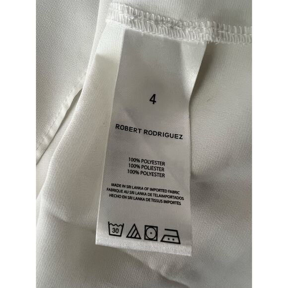 Robert Rodriguez Designer Women's Blouse Top Shirt White Couture Flowy 4 Cape - Picture 4 of 4